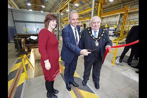 Siemens Mobility celebrated the official opening of its £8m UK bogie servicing centre in Lincoln on November 23.